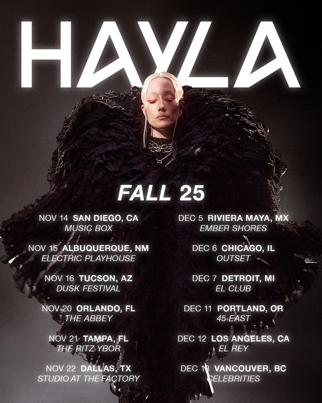 HAYLA Tour Poster 2025